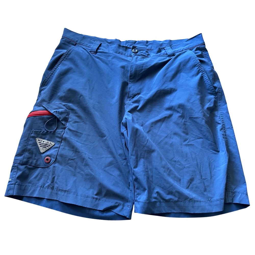 Columbia PFG Omni-Shield Mens Fishing Shorts Navy Blue Size 36